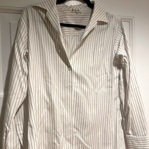 Authentic Loro Piana size 44 white & black pinstripe blouse. Worn once or twice.